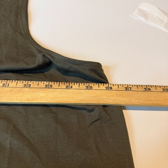 J Jill Women 3X Tank Dress Knee Length Olive Green Sleeveless Stretch Cutout - Picture 7 of 9